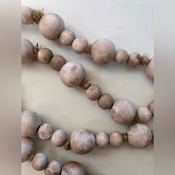 Wood Beaded Garland, Boho Decor, Farmhouse Home Decor, Rustic Accent HANDMADE - Picture 7 of 8